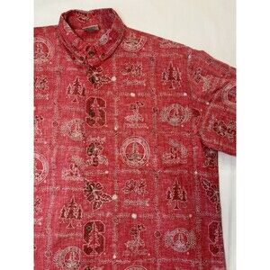 Ke Nui Hawaiian Shirt Mens XL Red Button Up Stanford University Outdoor Casual